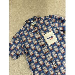 Shinesty Blue Natural Light Dress Shirt Button Up Mens Large‎ Mahalo Nerds Euc